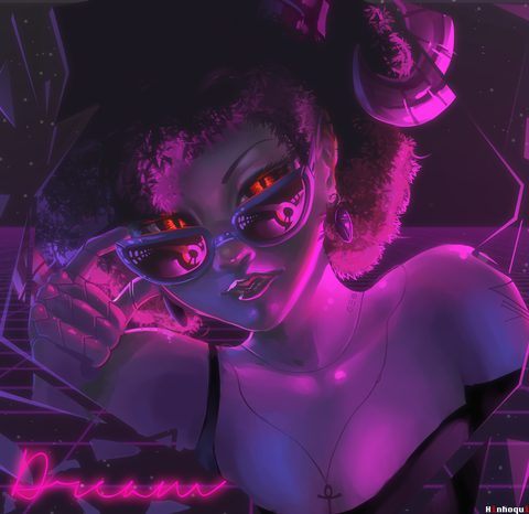 Neon Lights Glow Synthwave