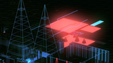 Neon Lights Glow Synthwave