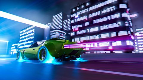 Neon Lights Glow Synthwave