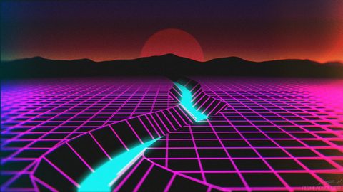 Neon Lights Glow Synthwave