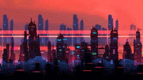 Neon Lights Glow Synthwave