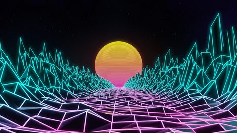 Neon Lights Glow Synthwave
