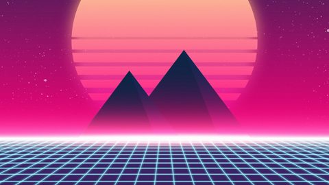 Neon Lights Glow Synthwave