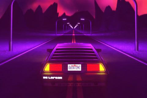 Neon Lights Glow Synthwave