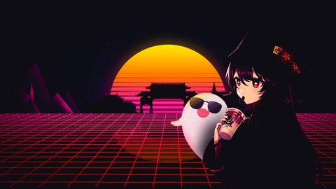 Neon Lights Glow Synthwave