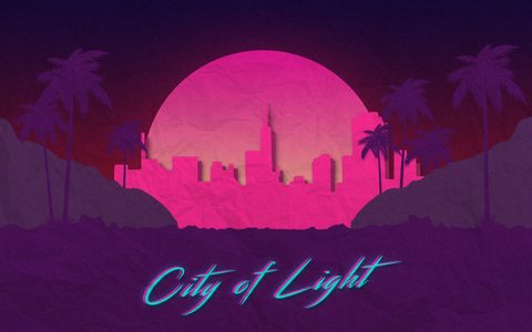 Neon Lights Glow Synthwave