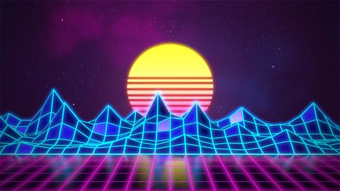 Neon Lights Glow Synthwave