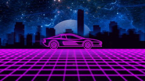 Neon Lights Glow Synthwave