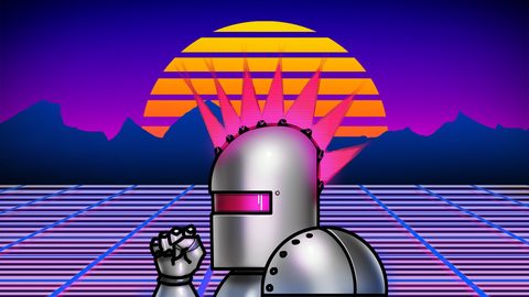 Neon Lights Glow Synthwave