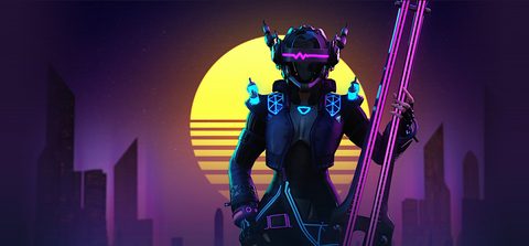 Neon Lights Glow Synthwave