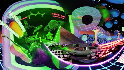Neon Lights Glow Synthwave