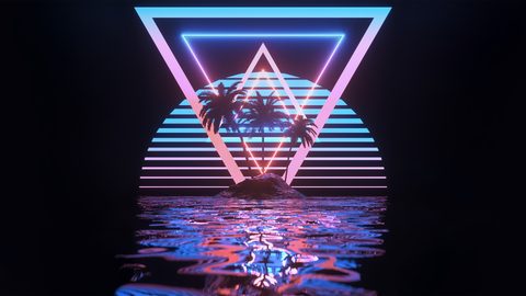 Neon Lights Glow Synthwave