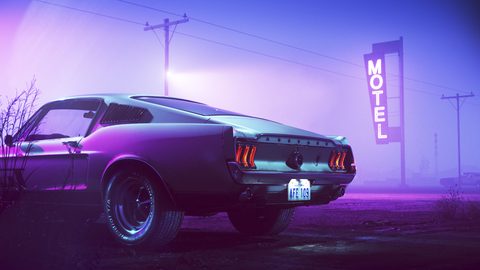 Neon Lights Glow Synthwave