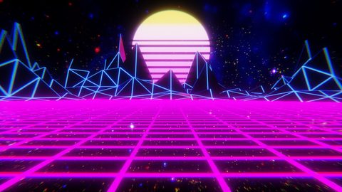 Neon Lights Glow Synthwave