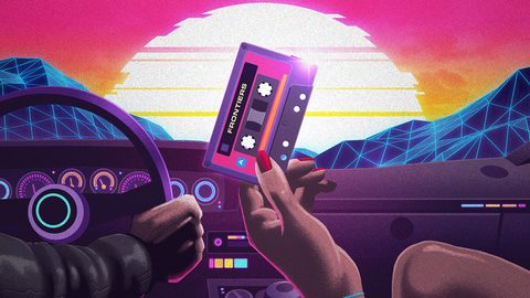 Neon Lights Glow Synthwave