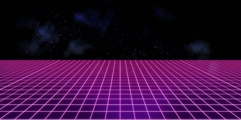 Neon Lights Glow Synthwave